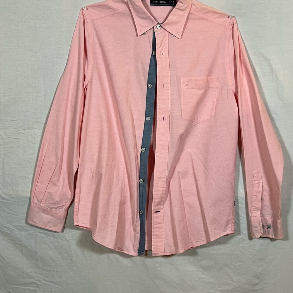 Nautica Men's Light Pink Button-Down Shirt